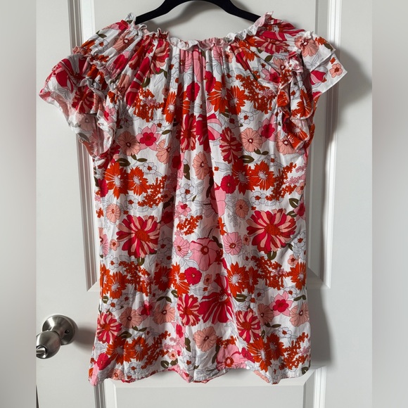 NWOT Floral Pink and Red Women's Top Size Small - Picture 3 of 3